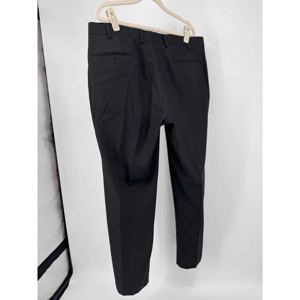 Ralph Lauren Men's Black Dress Pants 36x30  Classic Fit Polyester Rayon‎ Blend